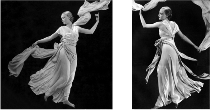 М. Вионне. Соня Кольмер в платье «Барельеф», 1931 г. Фото Г. Гойнингена-Гюне.