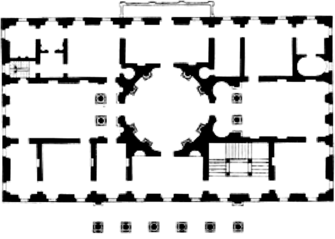 План второго этажа дворца в Петергофе (1780). Архит. Д. Кваренги.