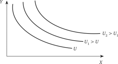Кривая безразличия (U) и карта кривых безразличия (U, U U).