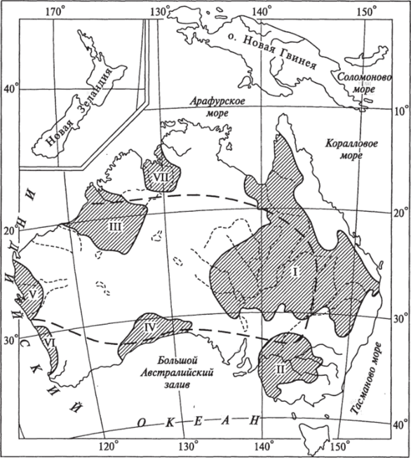 Гидрографическая сеть и артезианские бассейны Австралии [9].