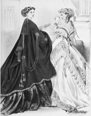 Сорти де баль и бальные платья с кринолинами, 1860-е гг.