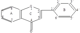 Схема строения молекулы флавоноидов.