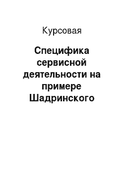 Курсовая: Специфика сервисной деятельности на примере Шадринского «Краеведческого музея имени Бирюкова»