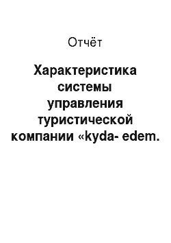 Отчёт: Характеристика системы управления туристической компании «kyda-edem. ru»