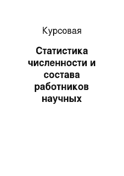 Курсовая: Статистика численности и состава работников научных организаций Амурской области