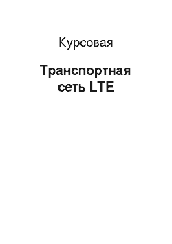 Курсовая: Транспортная сеть LTE
