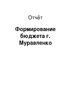 Отчёт: Формирование бюджета г. Муравленко