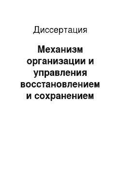 Диссертация: Механизм организации и управления восстановлением и сохранением исторического наследия г. Москвы