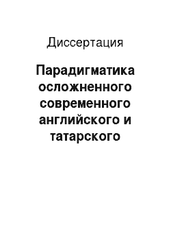 Диссертация: Парадигматика осложненного современного английского и татарского языков