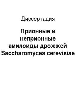 Диссертация: Прионные и неприонные амилоиды дрожжей Saccharomyces cerevisiae