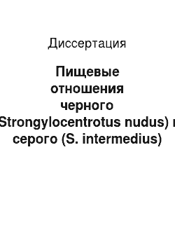 Диссертация: Пищевые отношения черного (Strongylocentrotus nudus) и серого (S. intermedius) морских ежей