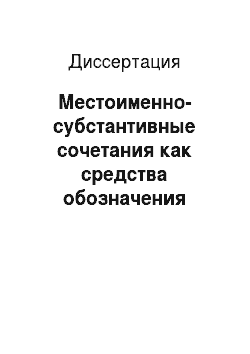 Диссертация: Местоименно-субстантивные сочетания как средства обозначения аппроксимации в русском языке: на материале художественной литературы