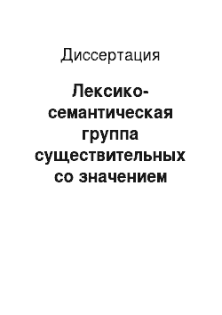 Диссертация: Лексико-семантическая группа существительных со значением «посуда» в современном русском литературном языке