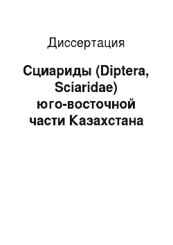 Диссертация: Сциариды (Diptera, Sciaridae) юго-восточной части Казахстана