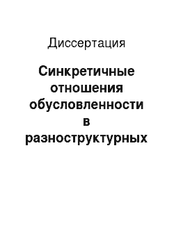 Диссертация: Синкретичные отношения обусловленности в разноструктурных языках: на материале русского и чувашского языков