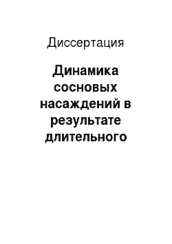 Диссертация: Динамика сосновых насаждений в результате длительного последействия проходных рубок на Среднем Урале