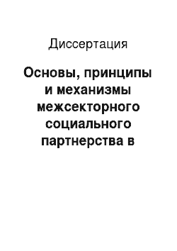 Диссертация: Основы, принципы и механизмы межсекторного социального партнерства в России