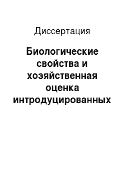 Диссертация: Биологические свойства и хозяйственная оценка интродуцированных сортов киви в субтропиках России