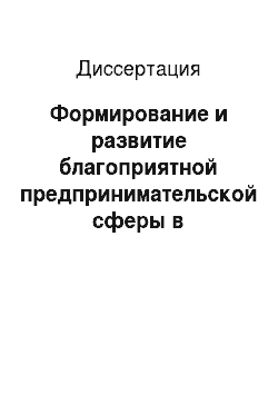 Диссертация: Формирование и развитие благоприятной предпринимательской сферы в современной пенсионной политике Российской Федерации