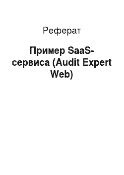 Реферат: Пример SaaS-сервиса (Audit Expert Web)