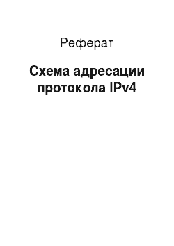 Реферат: Схема адресации протокола IPv4