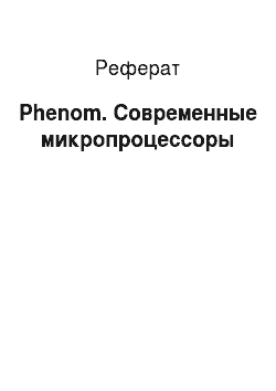 Реферат: Phenom. Современные микропроцессоры