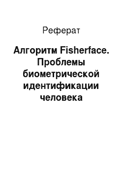 Реферат: Алгоритм Fisherface. Проблемы биометрической идентификации человека