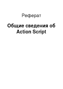 Реферат: Общие сведения об Action Script