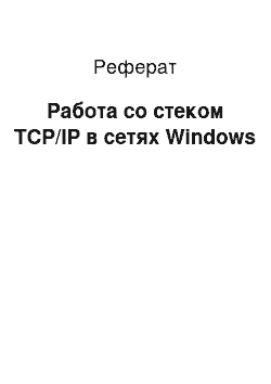 Реферат: Работа со стеком TCP/IP в сетях Windows