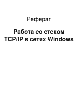Реферат: Работа со стеком TCP/IP в сетях Windows