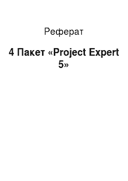Реферат: 4 Пакет «Project Expert 5»