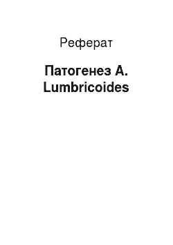Реферат: Патогенез A. Lumbricoides