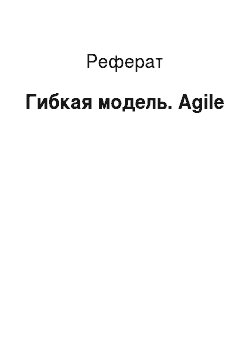 Реферат: Гибкая модель. Agile