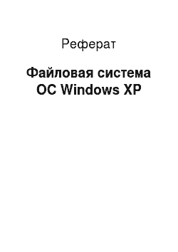 Реферат: Файловая система ОС Windows XP