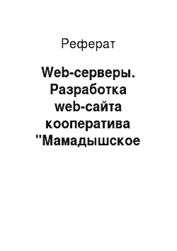 Реферат: Web-серверы. Разработка web-сайта кооператива "Мамадышское районное потребительское общество"