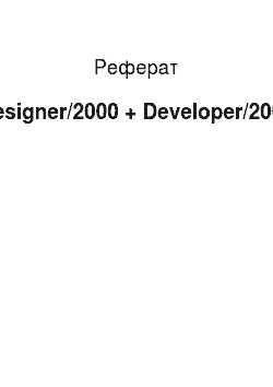 Реферат: Designer/2000 + Developer/2000
