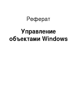 Реферат: Управление объектами Windows