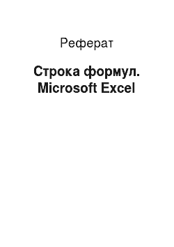 Реферат: Строка формул. Microsoft Excel