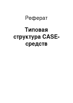 Реферат: Типовая структура CASE-средств