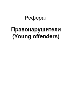 Реферат: Правонарушители (Young offenders)