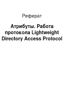 Реферат: Атрибуты. Работа протокола Lightweight Directory Access Protocol