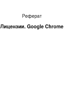 Реферат: Лицензии. Google Chrome