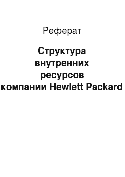 Реферат: Структура внутренних ресурсов компании Hewlett Packard
