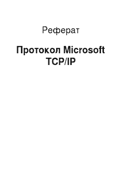 Реферат: Протокол Microsoft TCP/IP