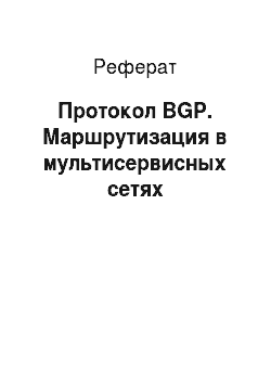 Реферат: Протокол BGP. Маршрутизация в мультисервисных сетях