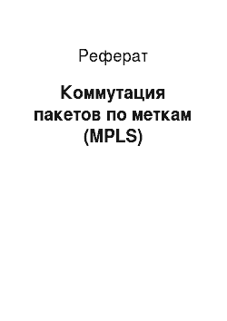 Реферат: Коммутация пакетов по меткам (MPLS)